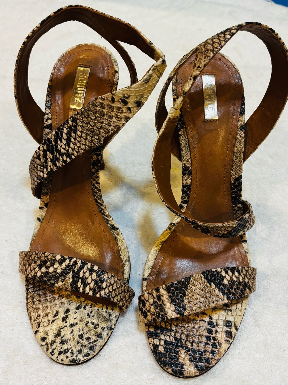 Brazilian Leather Heels By Schutz - Size 9.5B - Heel 4.5 Inches - box 13